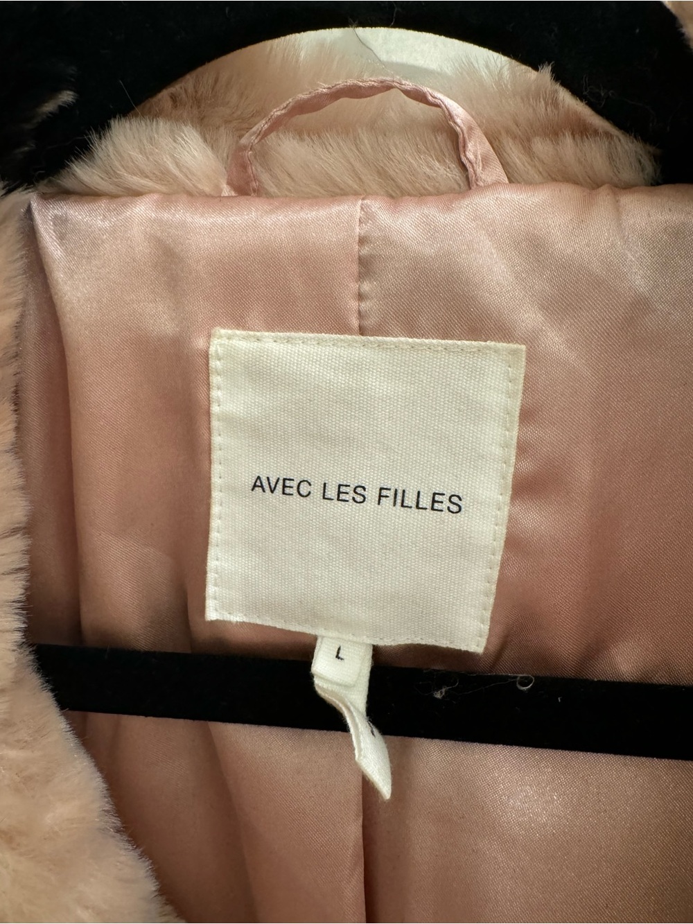 Avec Les Filles Pink Faux Fur Star Jacket with Black Stars - Picture 7 of 8